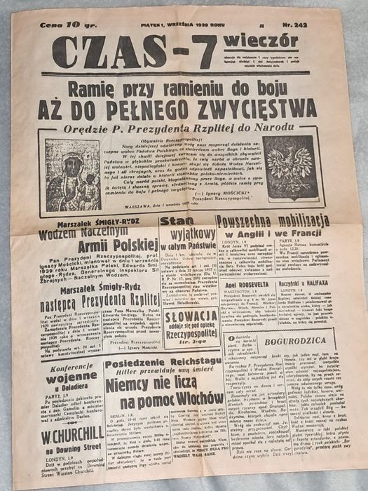 Gazeta z pierwszego dnia wojny