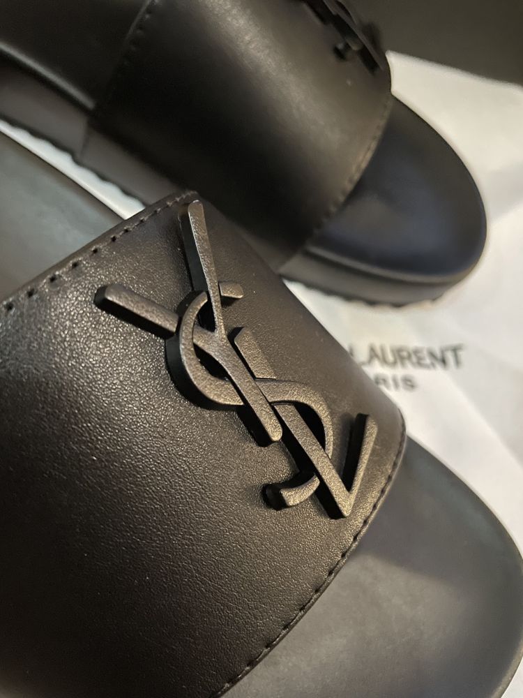 Мужские  шлёпанцы YSL тапочки шлёпки брендовая лучшее обувь бренд