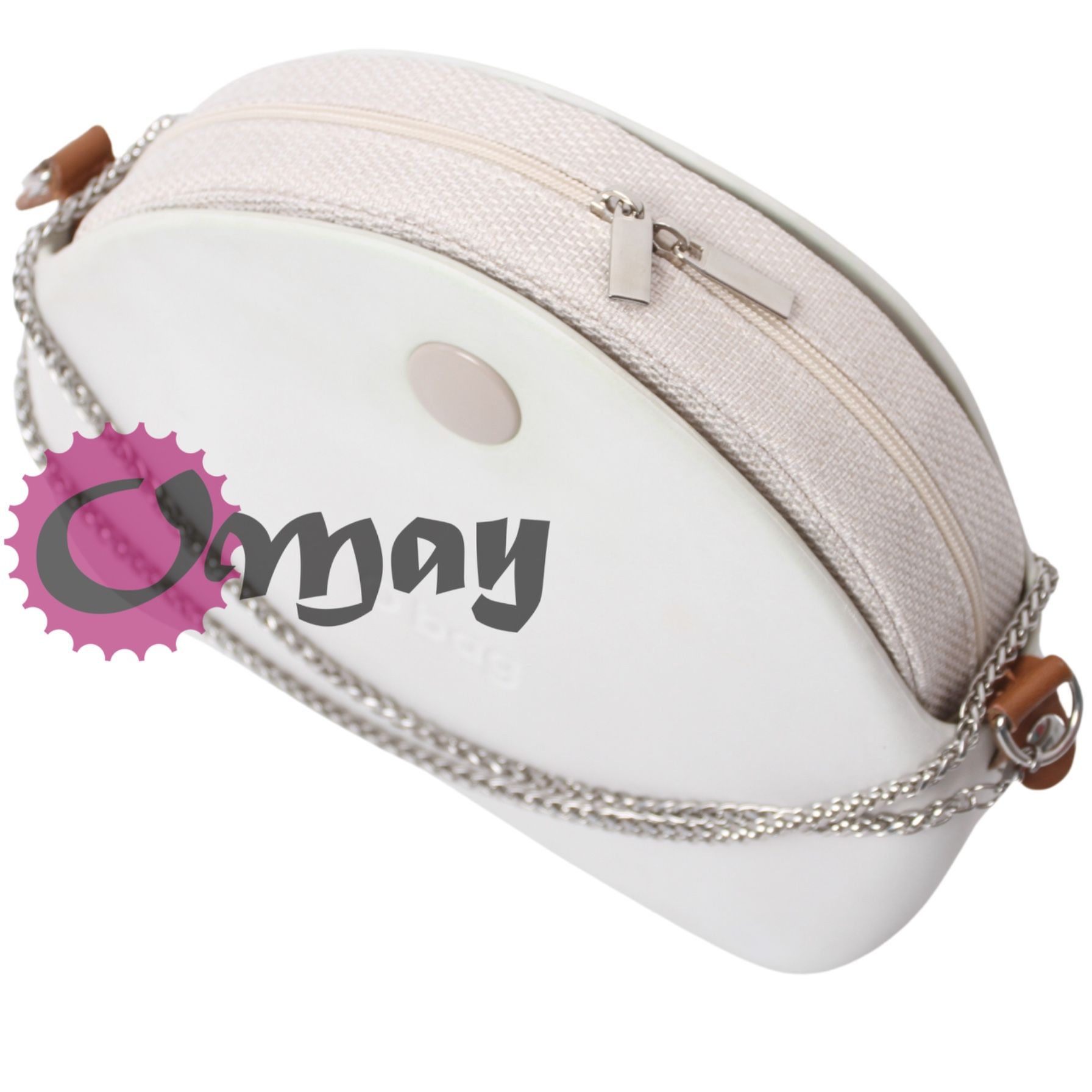 Kremowy organizer do OBAG MOON LIGHT beż struktura 2 kieszenie OMAY