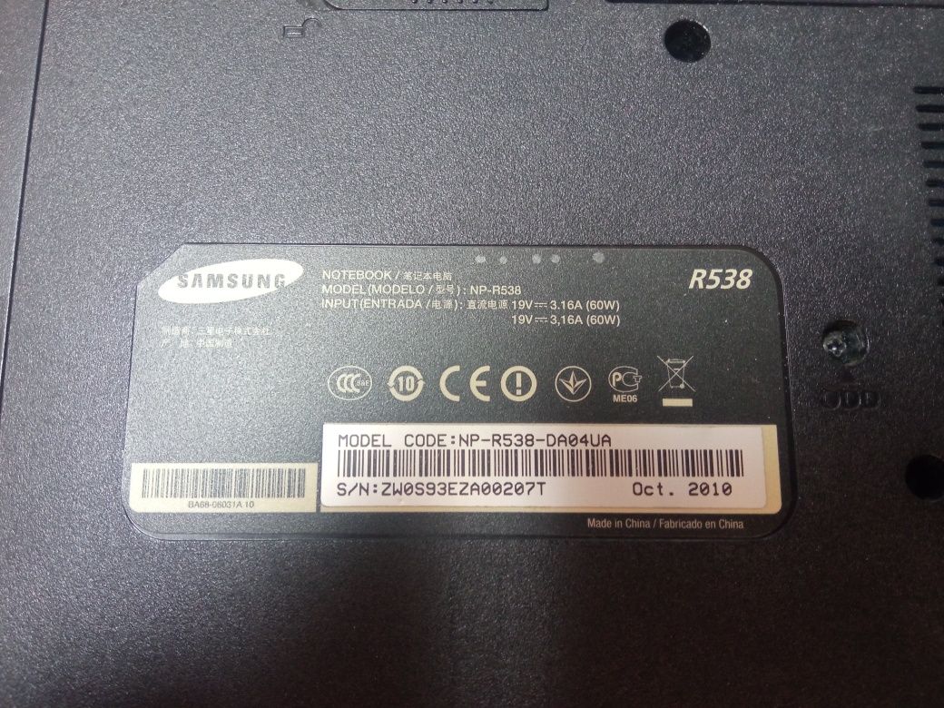 Samsung R538 по запчастинам