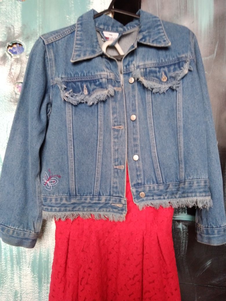 Комплект на девочку 9-10лет: платье George и курточка джинсовая