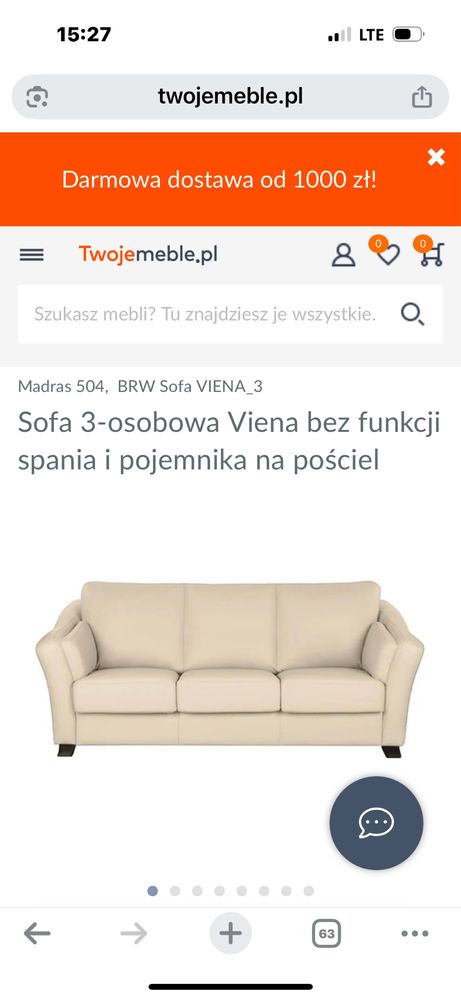 Sofa Viena 3 skóra