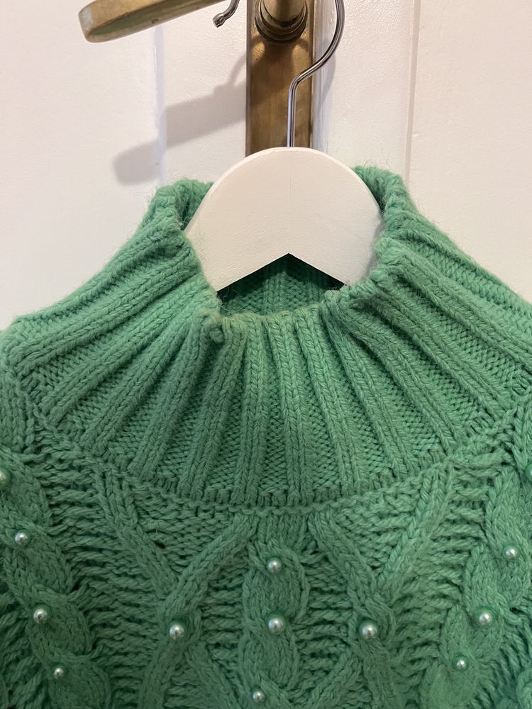 Unikatowy golf/sweter firmy Zara rozmiar M zdobiony perełkami