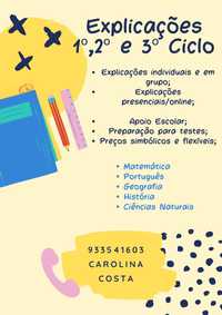 Explicações de 1 e 2 Ciclo