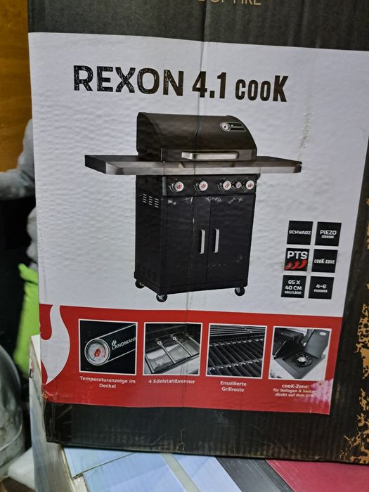 Grill gazowy/węglowy Landmann nowy  reduktor,wąż w zestawie