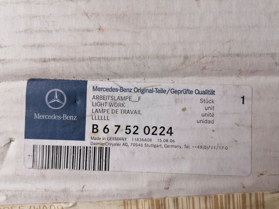 Nowa oryginalna lampa halogenowa akcesoryjna Mercedes-Benz Actros