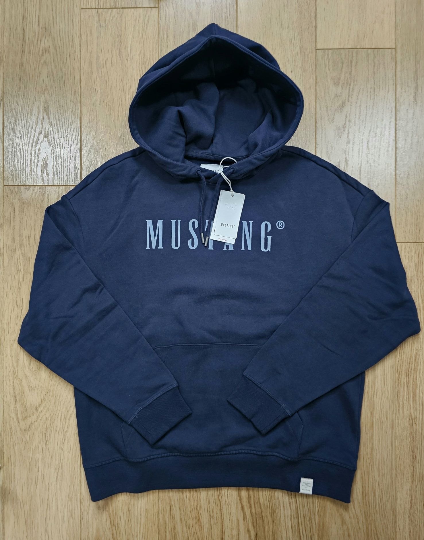 Bluza z kapturem bawełniana Mustang rozmiar XL  granatowa hoodie