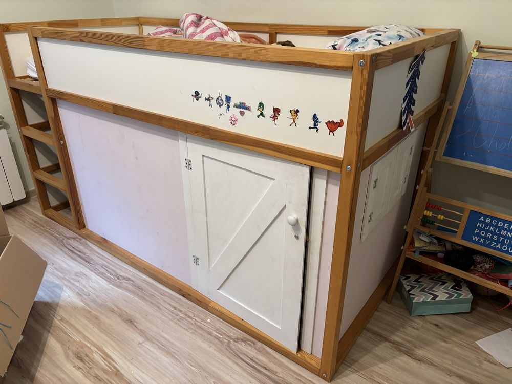 Łóżko pietrowe Kura Ikea + materac