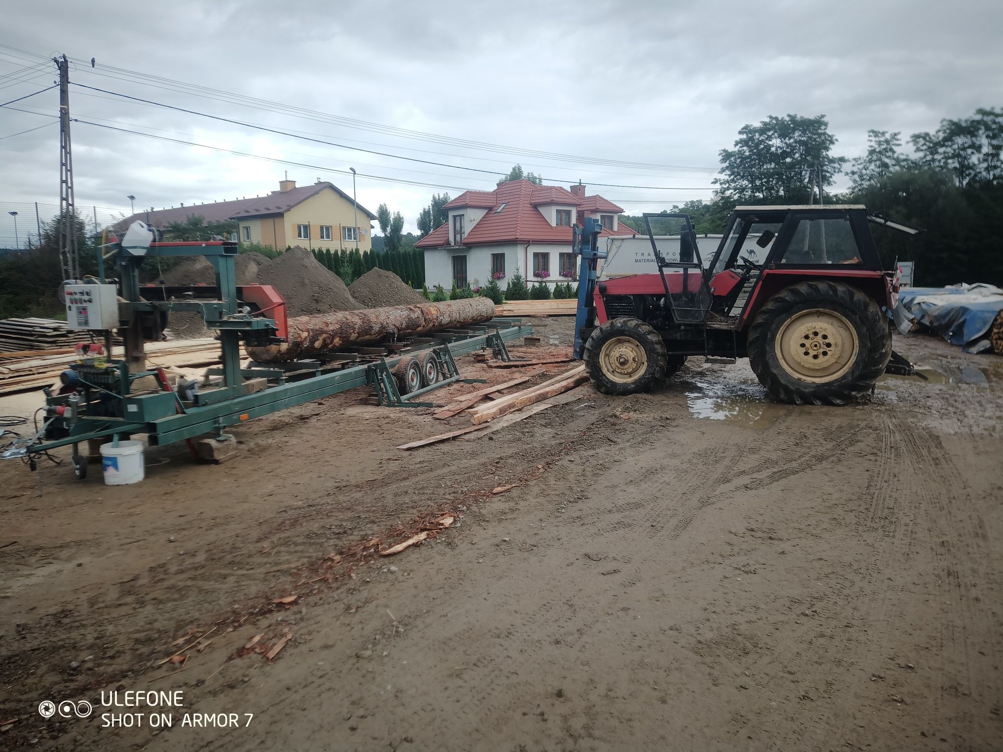 Usługi tartakiem mobilnym,cięcie drzewa