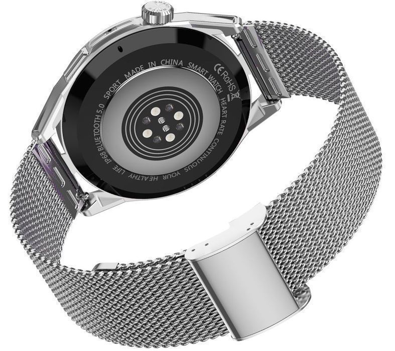 Smartwatch Rubicon RNCE88-3 Sr-Cz Pasek Silikonowy +Srebrna Bransoleta