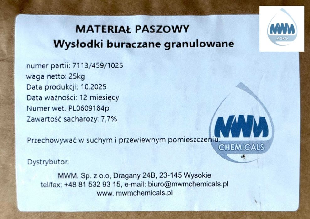 Wysłodki buraczane suche NIEMELASOWANE - DARMOWA WYSYŁKA