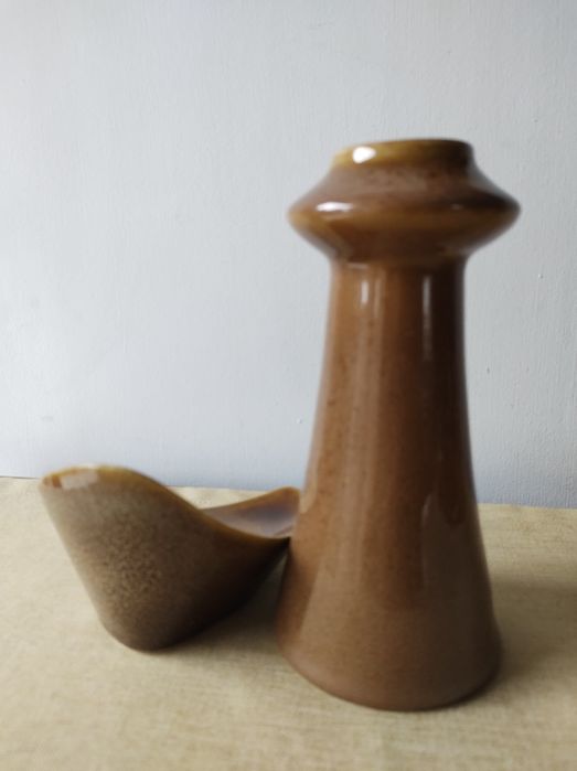Ceramika Mirostowice świecznik wazon zestaw (5sztuk) kolekcja PRL