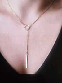 Nowy złoty łańcuszek wisiorek choker biżuteria damska ze stali