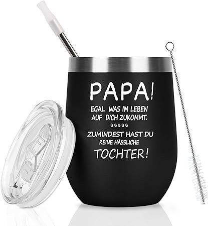 Kubek termiczny ze słomką 350ml czarny j.niemiecki