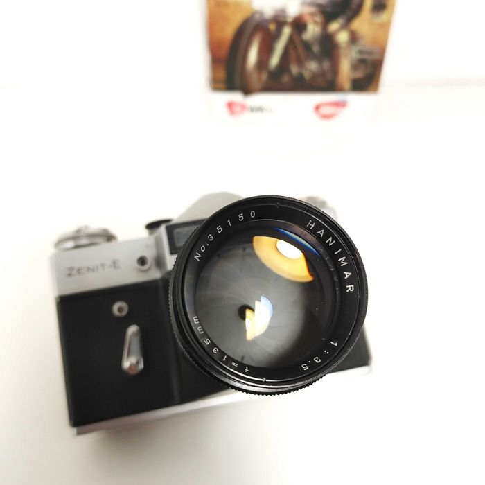 Zadbana Lustrzanka analogowa RETRO CCCP Zenit E z HANIMAR 135mm 1:3,5