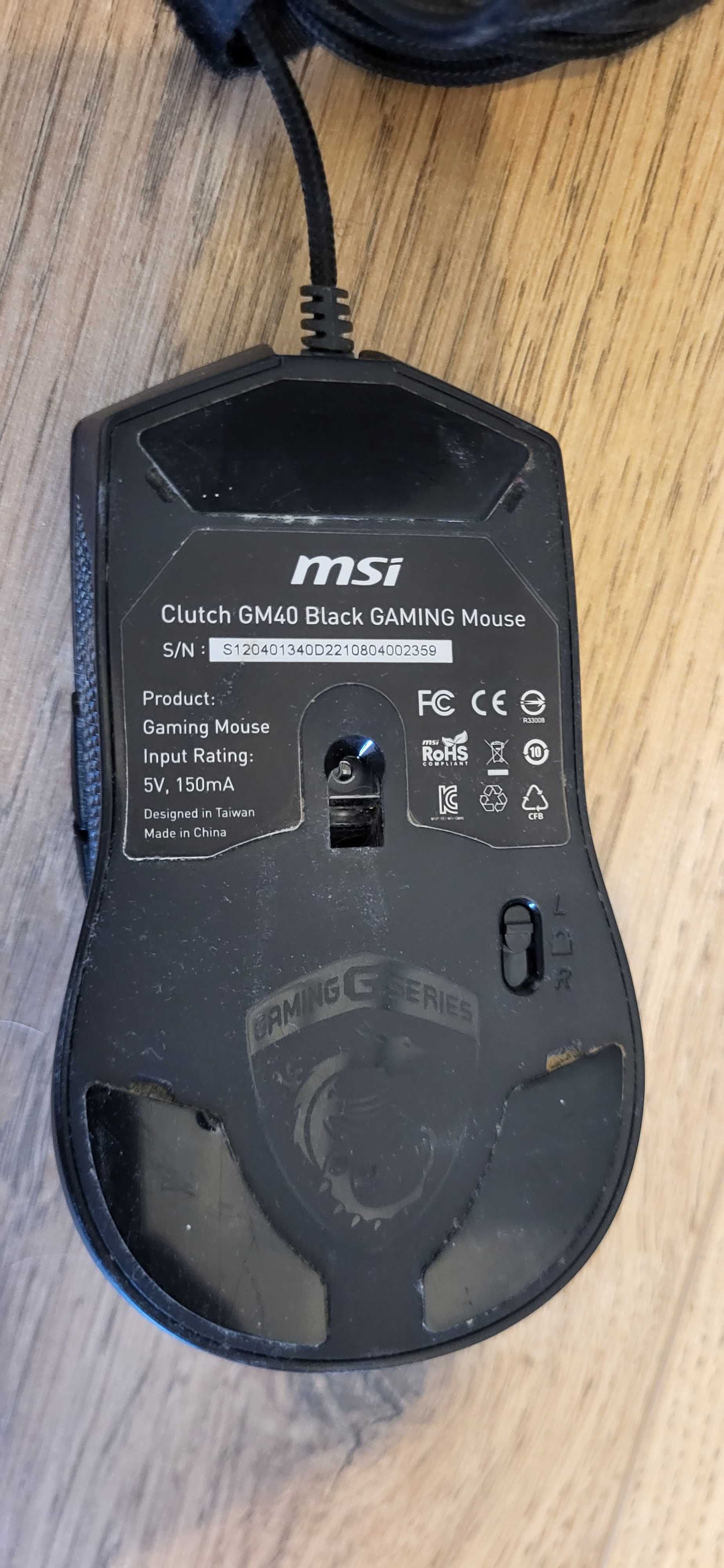 Myszka MSI clutch GM40 Black Gaming Mouse