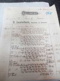 Rachunek faktura XIX wiek Konarzewo koło Krotoszyna
