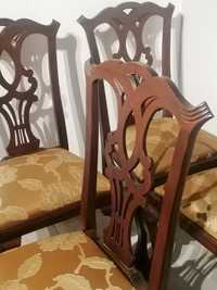 Conjunto de quatro 4 Cadeiras, tipo inglês, estilo Chippendale. Mogno