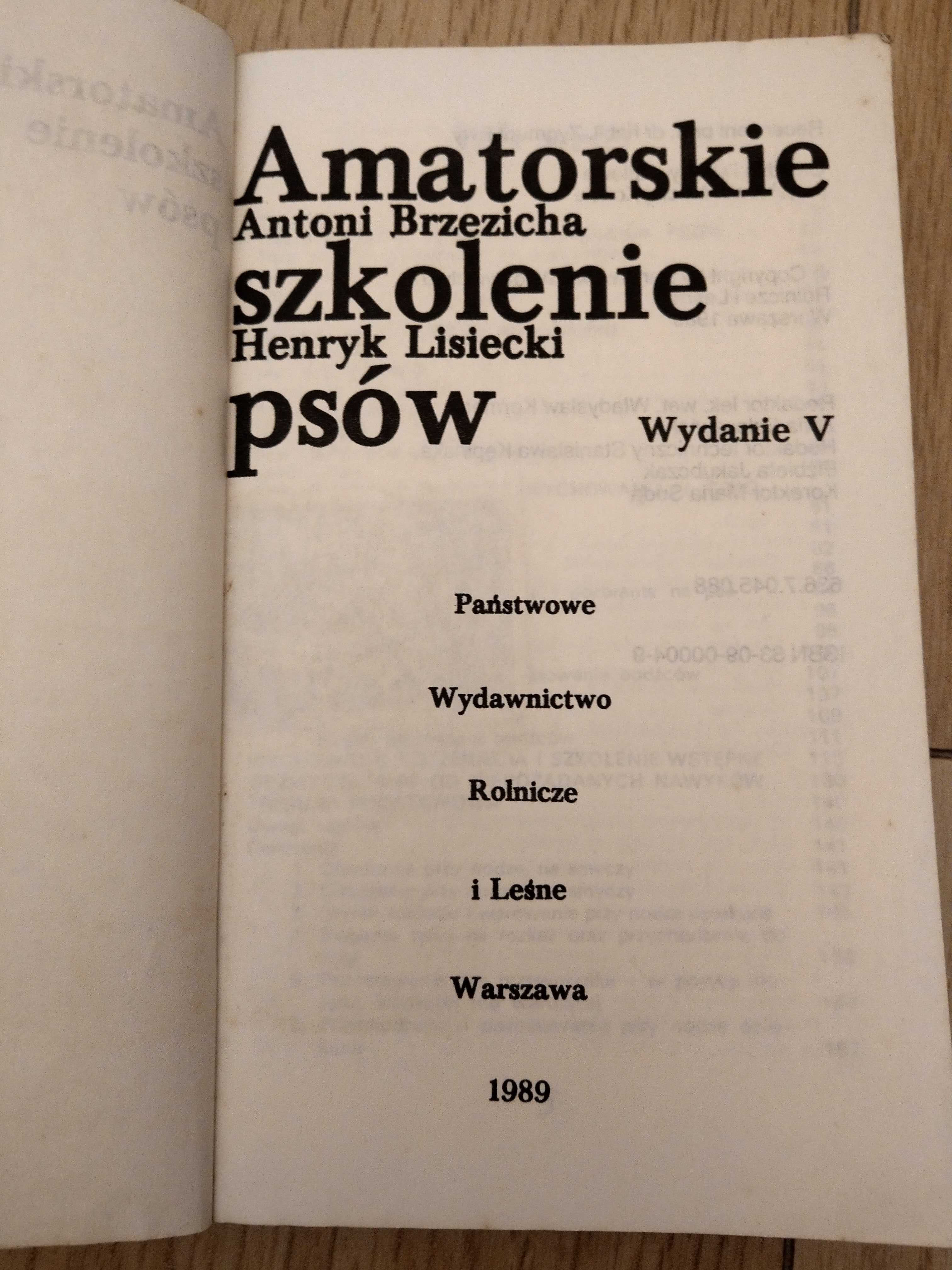 "Amatorskie szkolenie psów" Antoni Brzezicha, Henryk Lisiecki