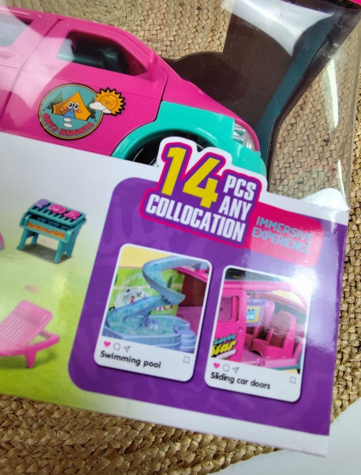 Lalka nowa jak Barbie z samochodem kamper kamperem z akcesoriami