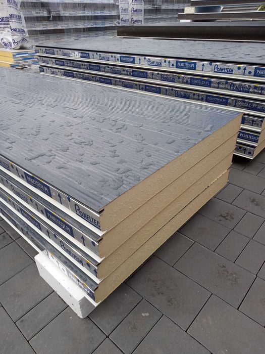 Płyta Warstwowa ściana kontener PIR 10cm pianka antracyt gładka biała