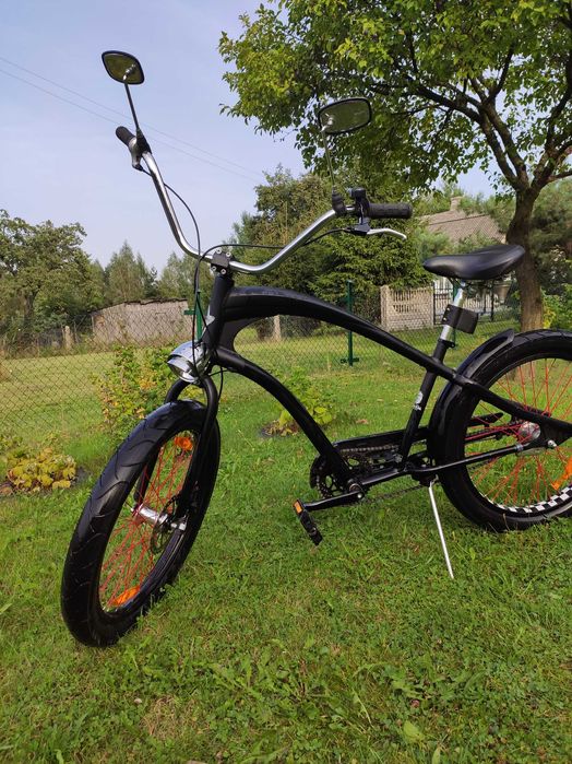 Electra Straight 8, bogata wersja, 2 lusterka i lampa chrom, alarm