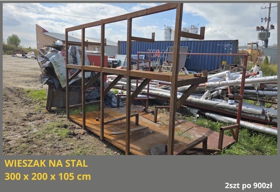 Stół warsztatowy, regał warsztatowy, wieszak na stal