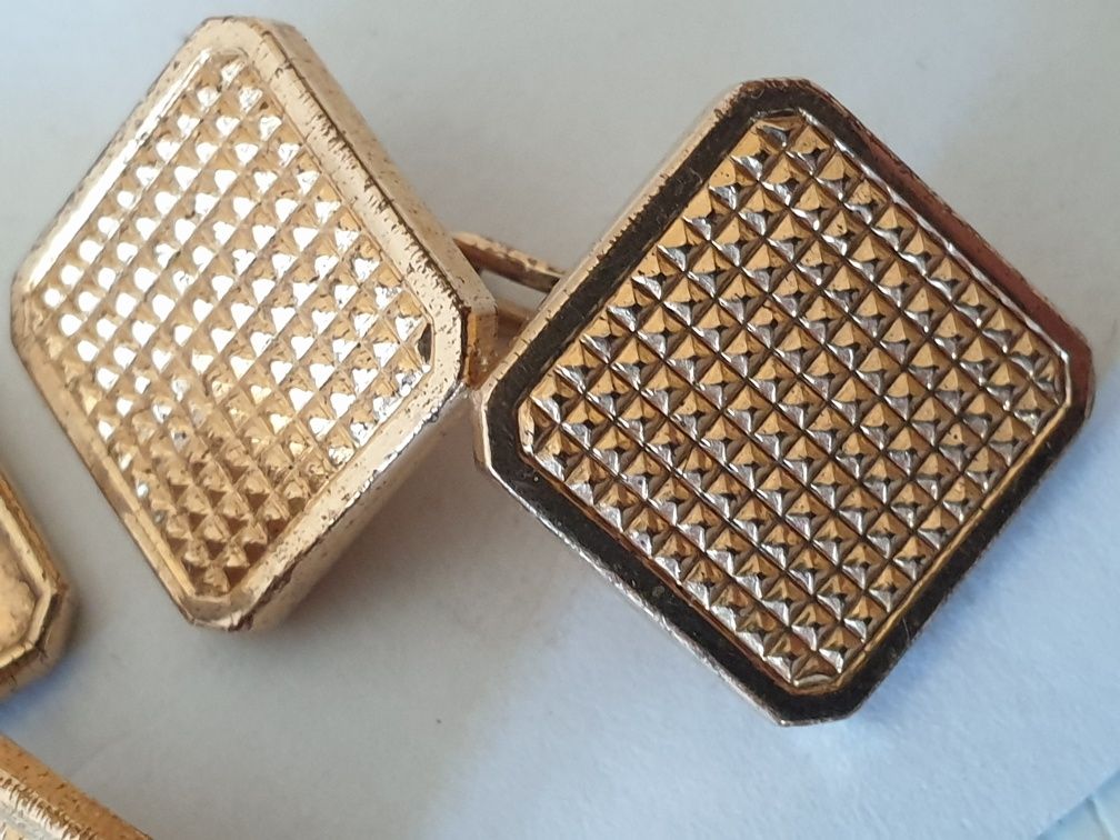 Botões de punho DIAL vintage com plaque de ouro
