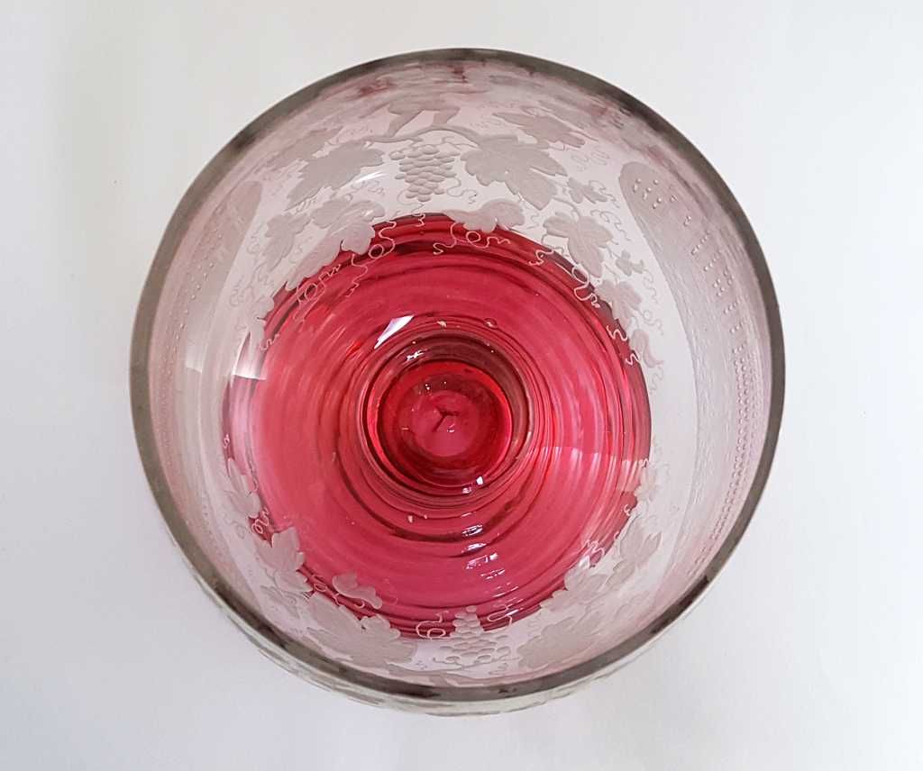 Puchar - kielich, szkło rytowane (szlifowane)  z XIX wieku