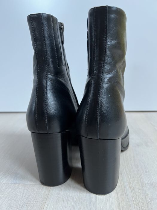 Gino Rossi czarne botki damskie na obcasie słupku skóra naturalna 37