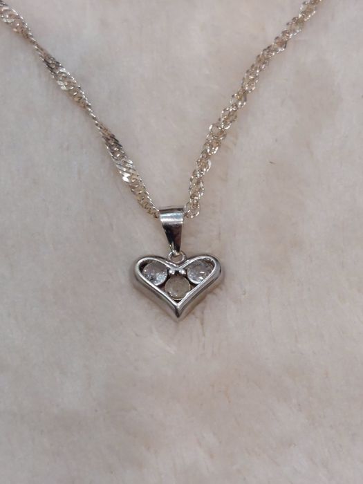 Srebny naszyjnik z sercem 925 próba