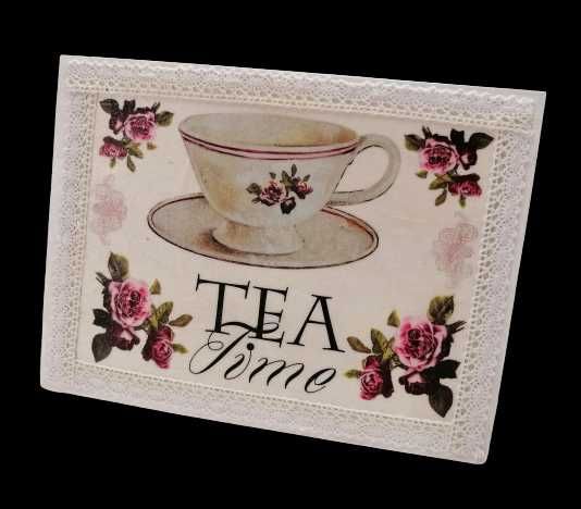 Herbaciarka Drewno Pudełko na herbatę Tea Time