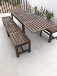 APPLARO mesa extensivel e bancos exterior jardim madeira