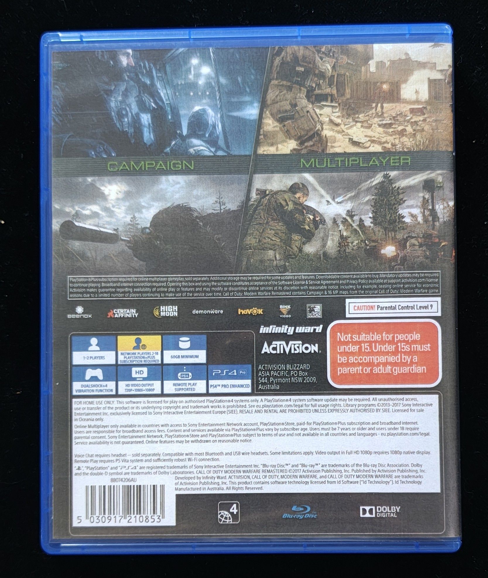 Call Of Duty Modern Warfare Remastered PL CoD MW na PS4 i PS5 BDB stan