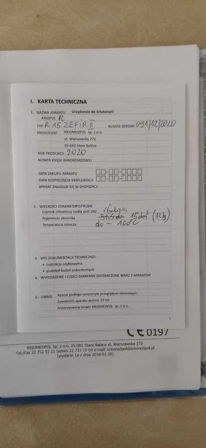 Kriopol R ZEFIR II R15 Krioterapia