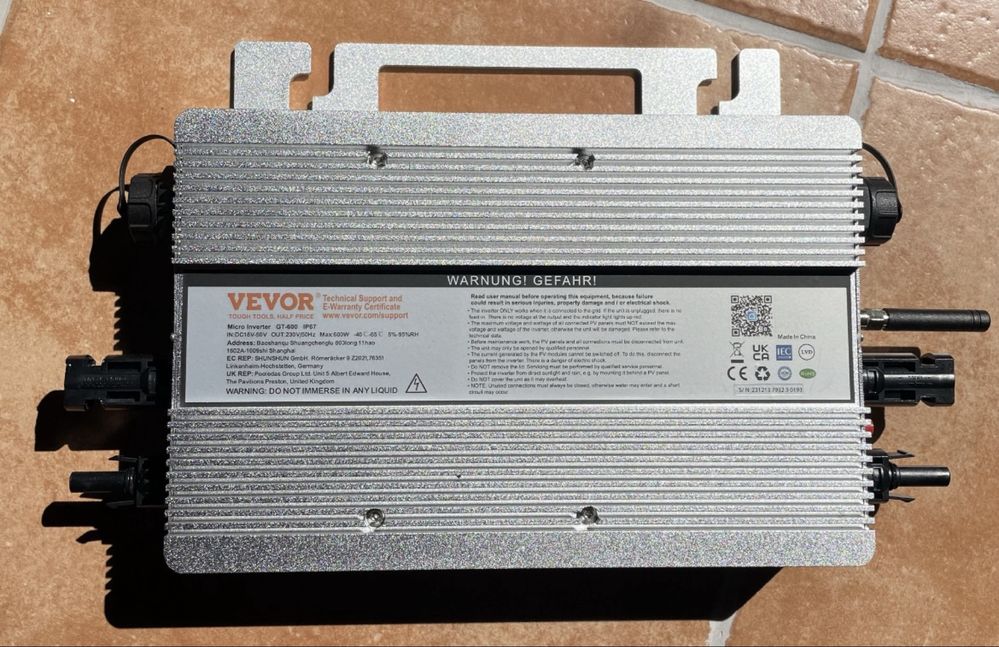microinversor vevor plug and play 600W
