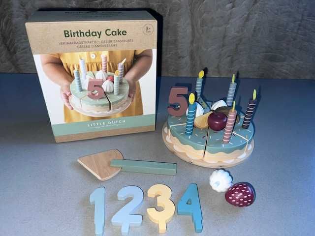 LITTLE DUTCH drewniany tort z akcesoriami torcik urodzinowy