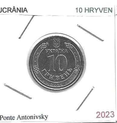 Ucrânia - - - 10 Hryvnen - - 2023 - - - Ponte Antonivsky - - - Moeda