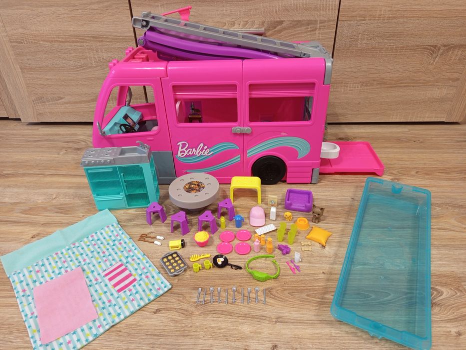 Jak nowy oryginalny mega duży kamper marzeń Barbie ze zjeżdżalnią Matt