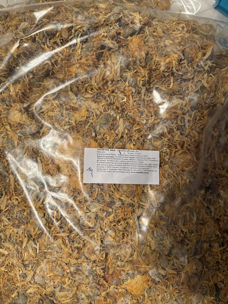 Kwiat Nagietka Suszony Piękny Żółty Nagietek 1kg