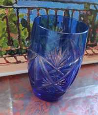 Антикварная вазочка, двухслойный цветной хрусталь, Рига 1950г.