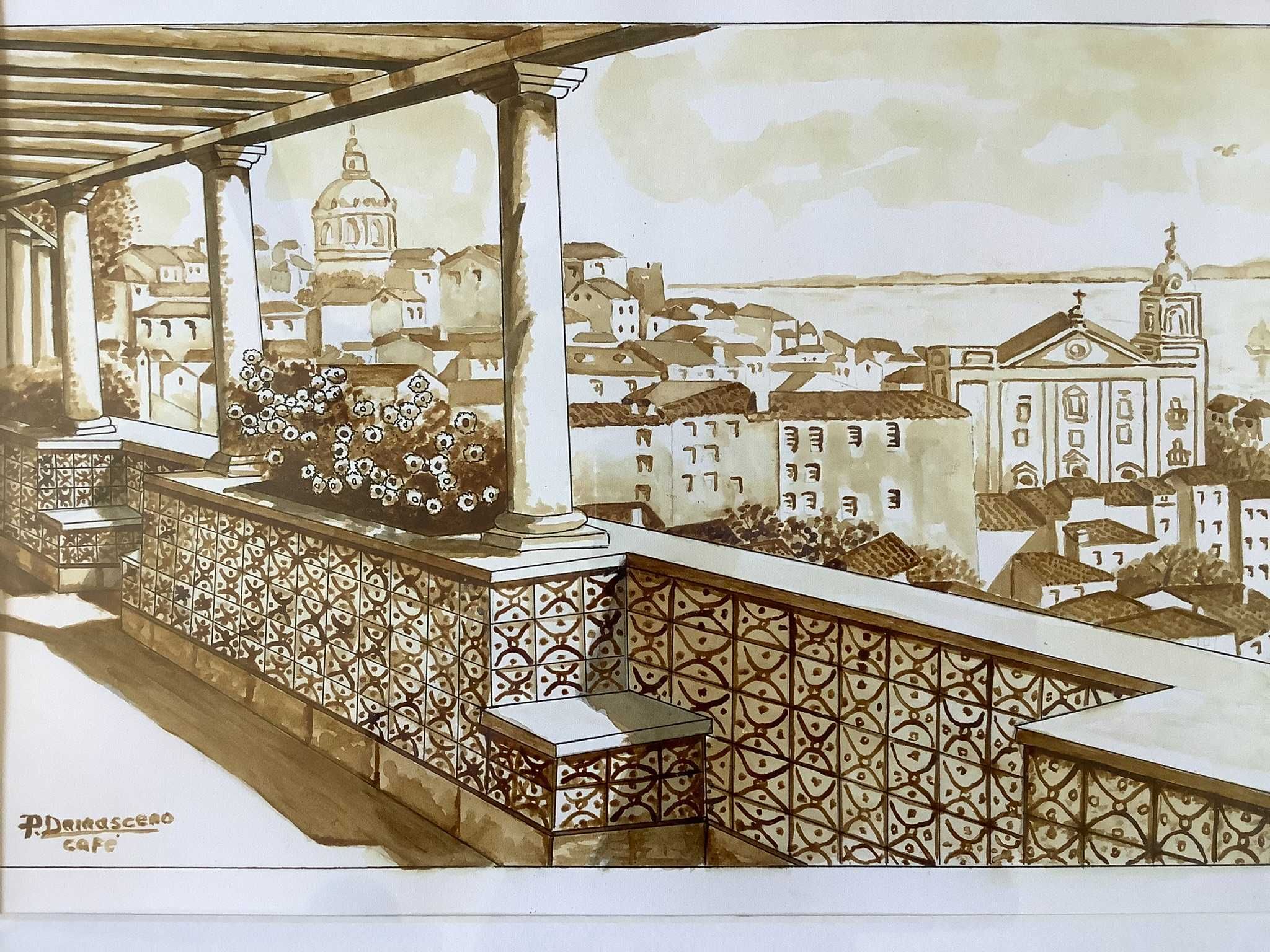 Quadro pintado a café