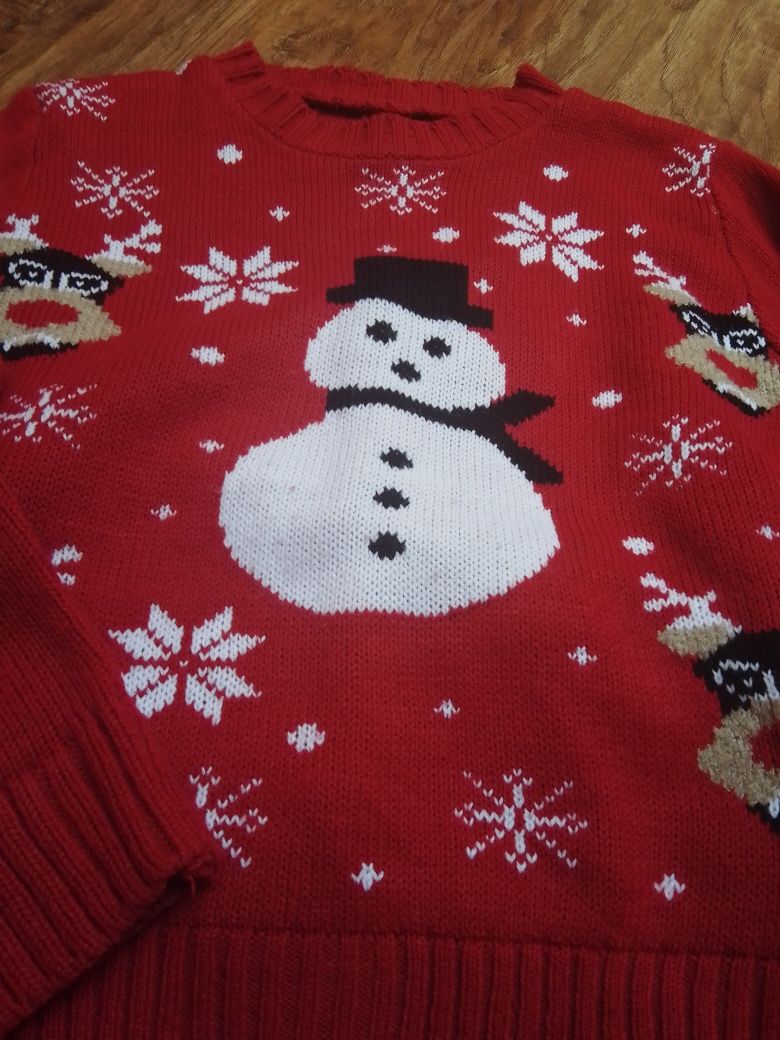 Zestaw sweter świąteczny i spodnie