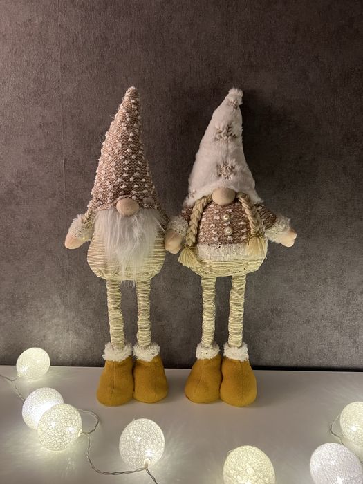 Різдвяні гноми 60см - святковий декор,новорічна прикраса, пара гномів
