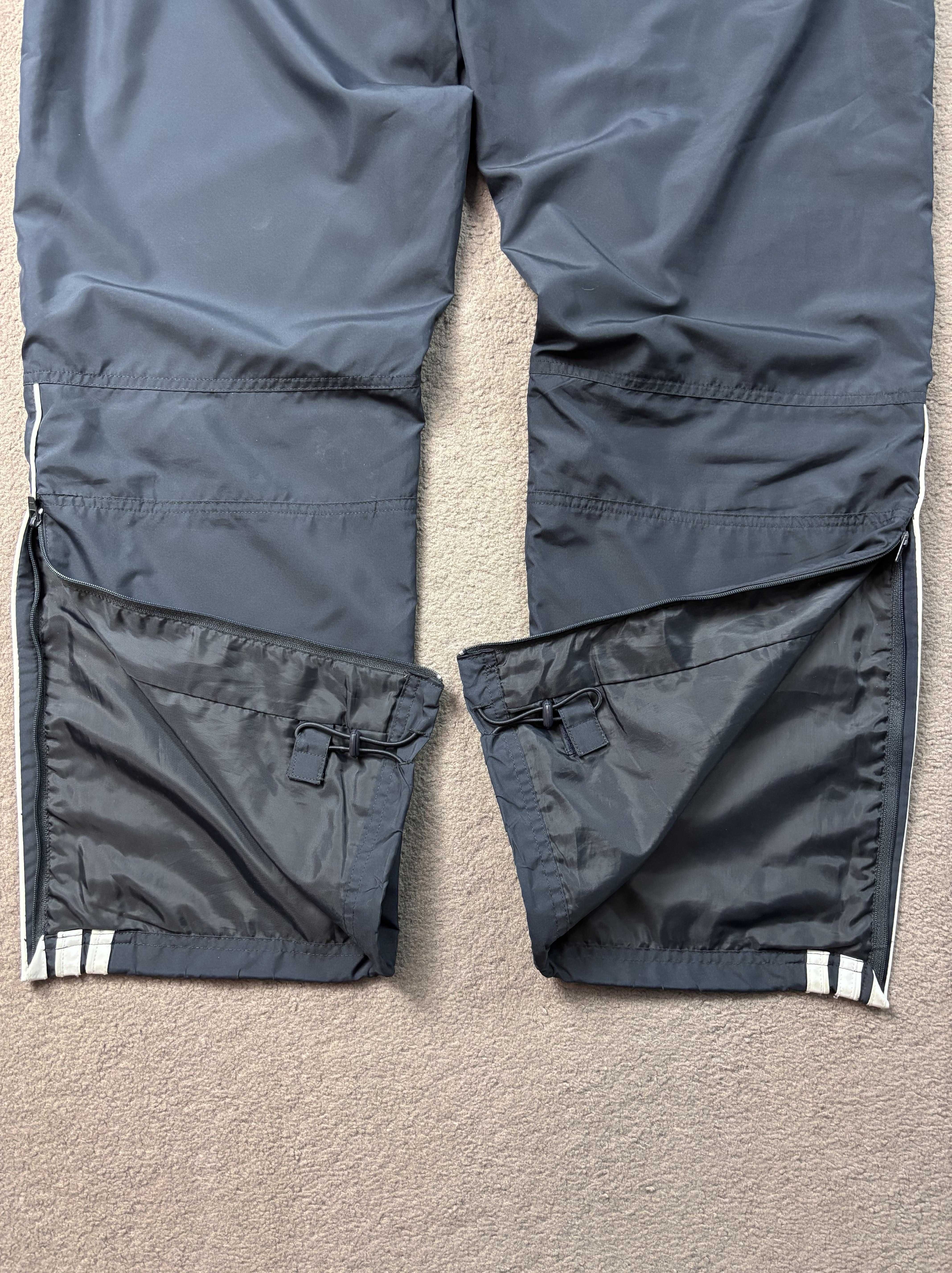 Spodnie Dresy Adidas L Granatowe Vintage Szelest Ściągacze