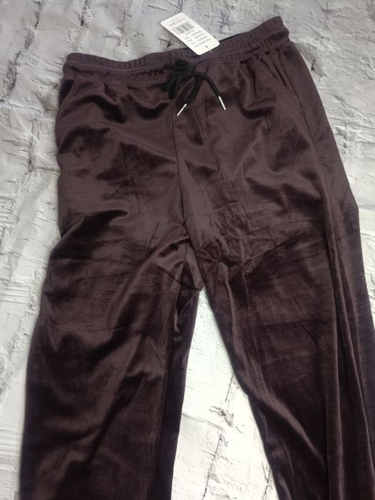 Dresy dres welurowy kolory brązowy szary czarny s m xl l spodnie