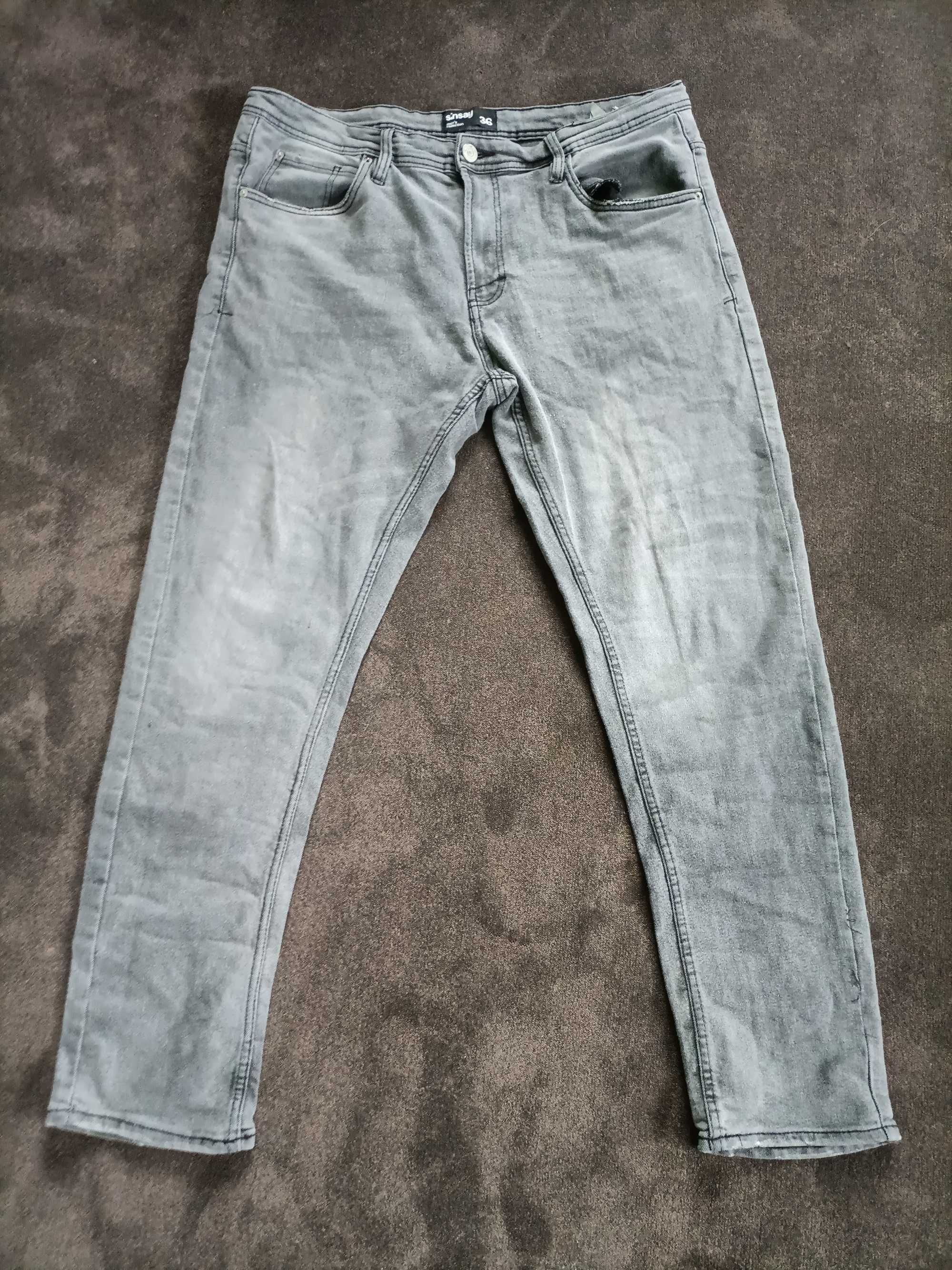 Spodnie dżinsy męskie szare xxl