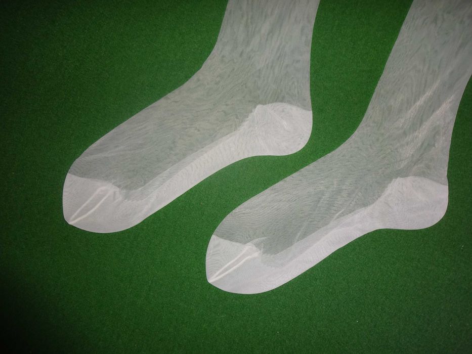 NYLONY białe nylonowe pończochy do pasa do pończoch