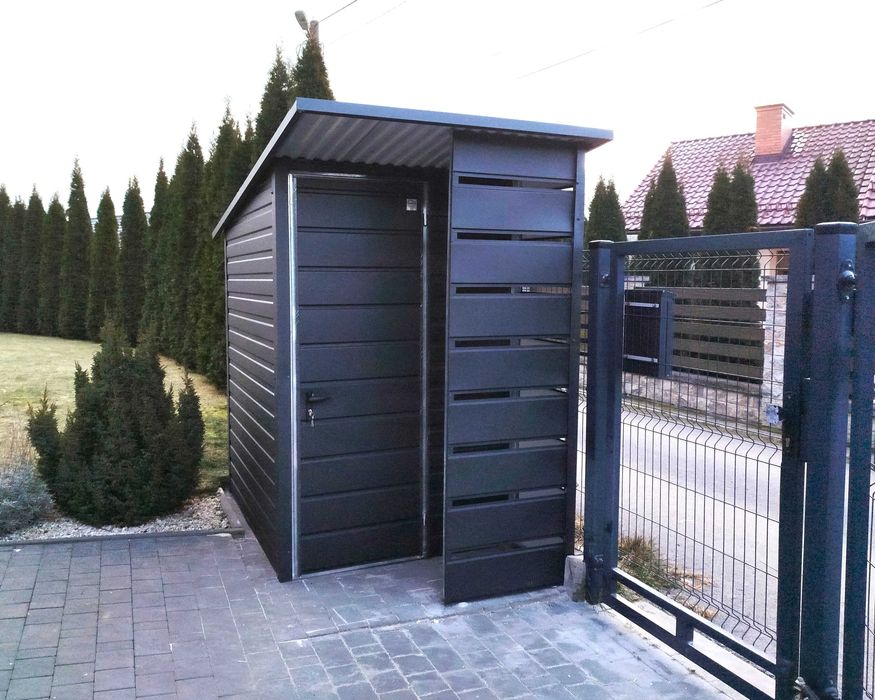 Śmietnik, wiata śmietnikowa, altana panelowa, schowek na rowery