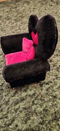 Szkatułka Fotel welur roż- czarny